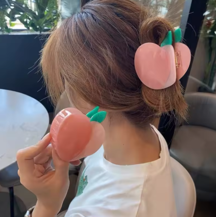 FRUIT HAIR CLAW - Giant Peach (L)